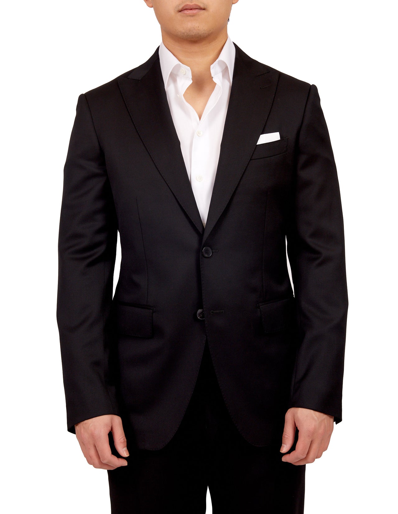 HENRY SARTORIAL Graduate Peak Lapel Suit BLACK LG