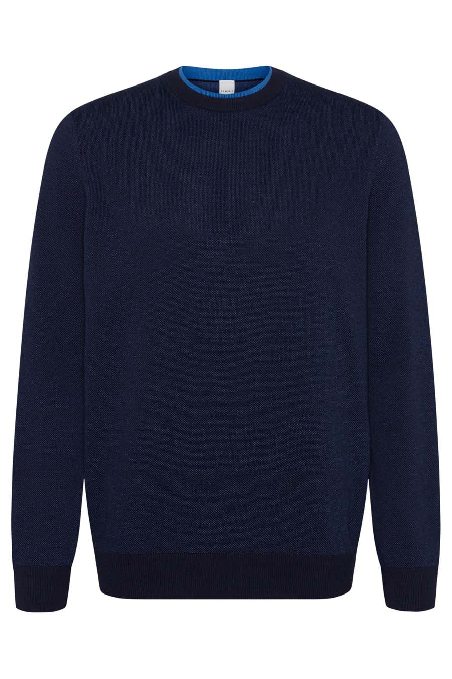 BUGATTI Mens Long Sleeve Sweater NAVY BLUE