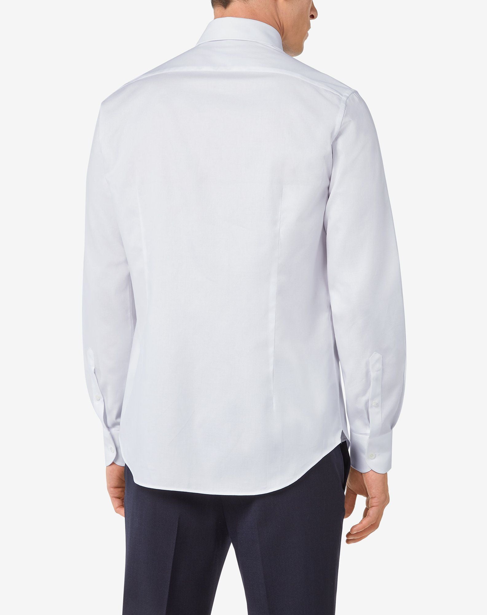CORNELIANI Cotton Oxford Long Sleeve Shirt WHITE