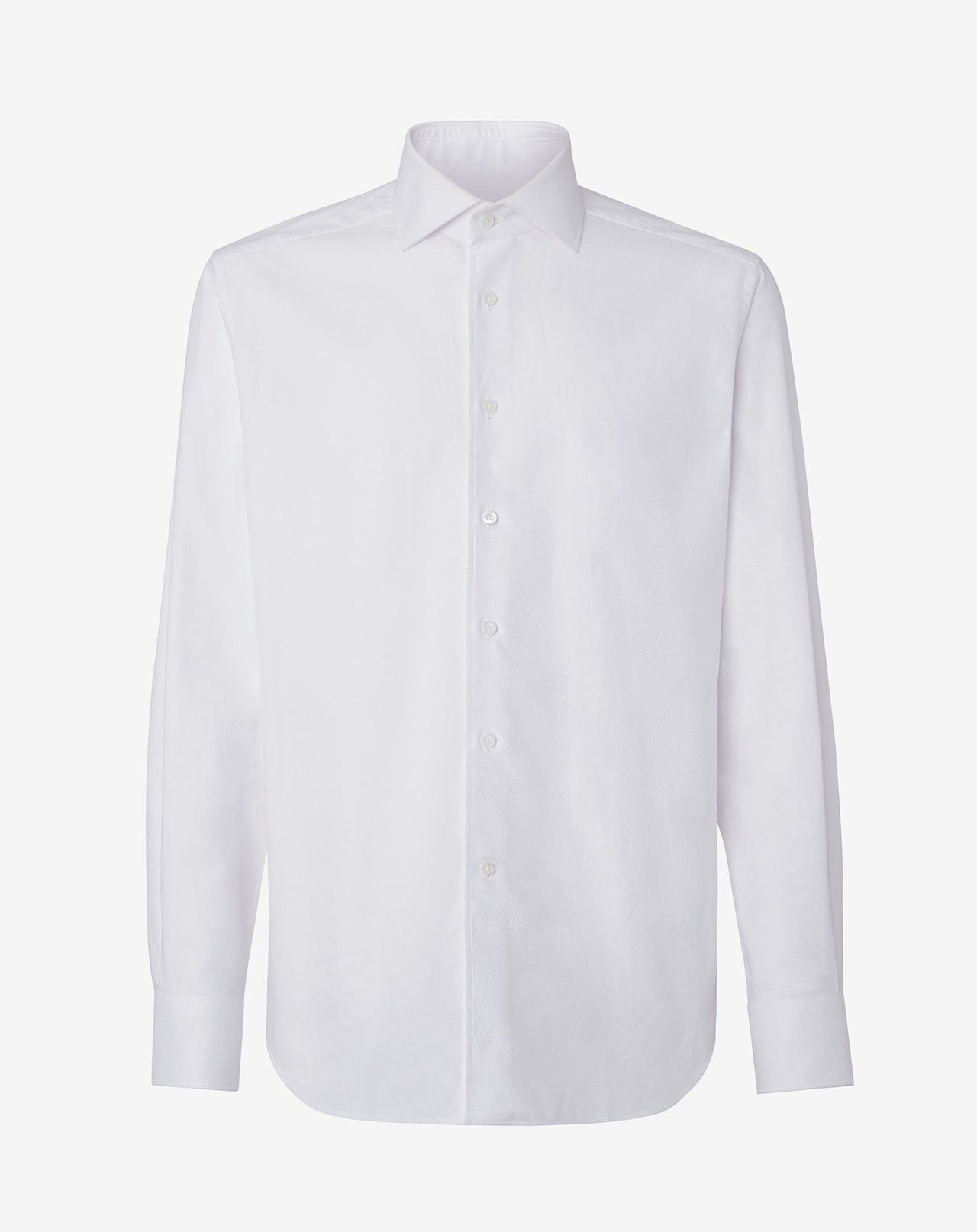 CORNELIANI Cotton Oxford Long Sleeve Shirt WHITE