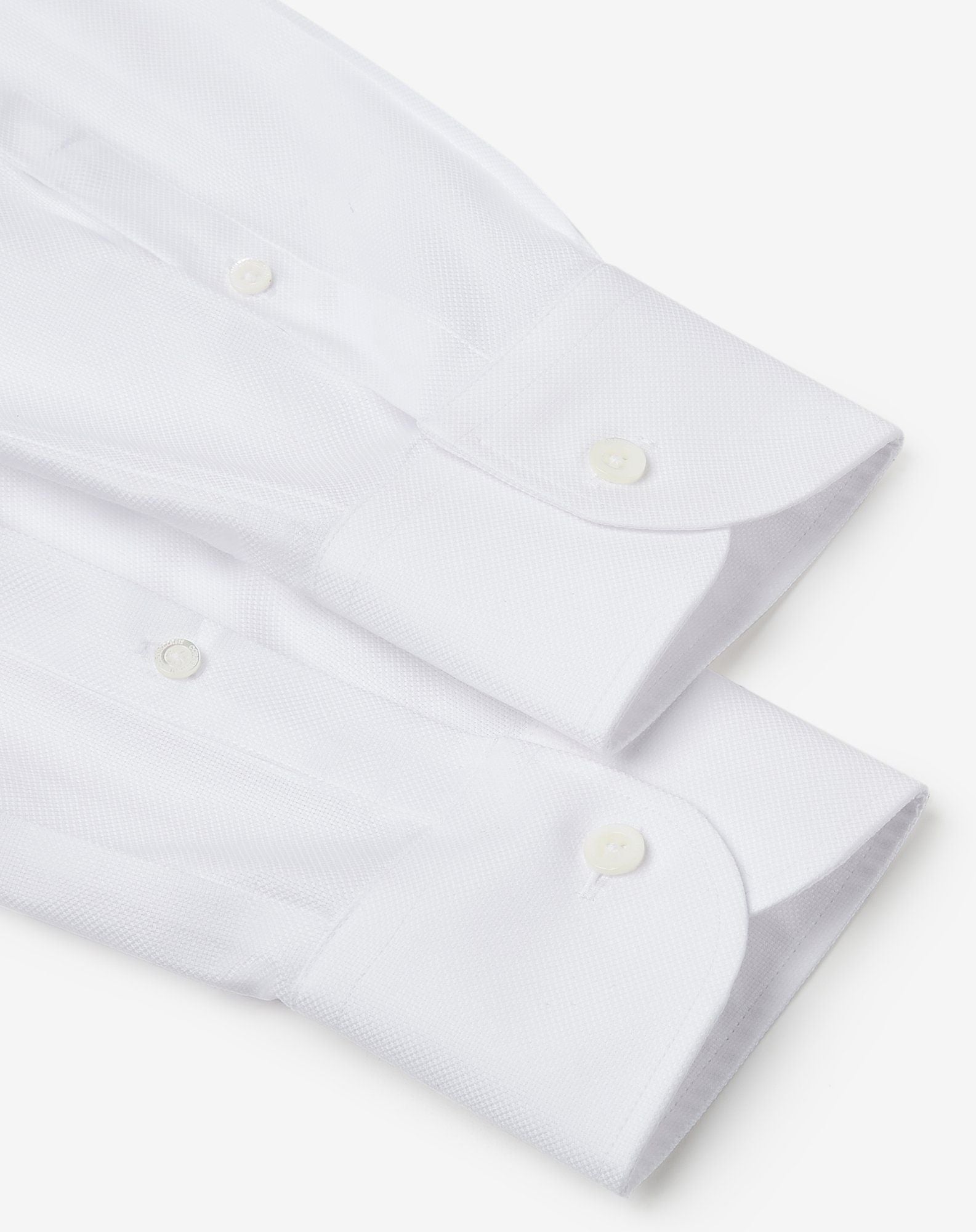 CORNELIANI Cotton Oxford Long Sleeve Shirt WHITE