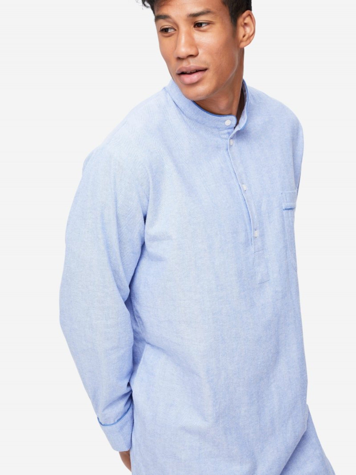 DEREK ROSE ARRAN 24 NIGHTSHIRT BLUE - Henry Bucks