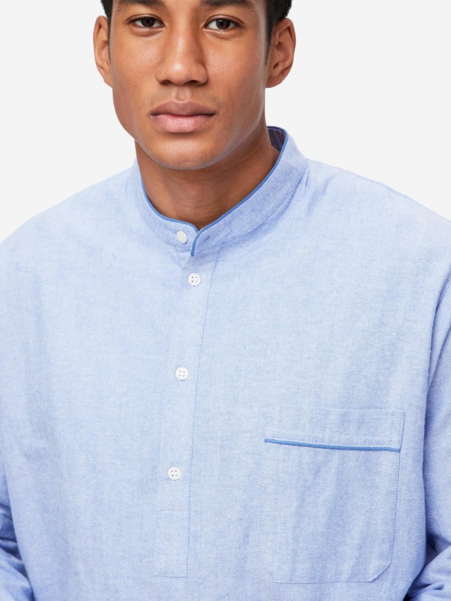 DEREK ROSE ARRAN 24 NIGHTSHIRT BLUE - Henry Bucks