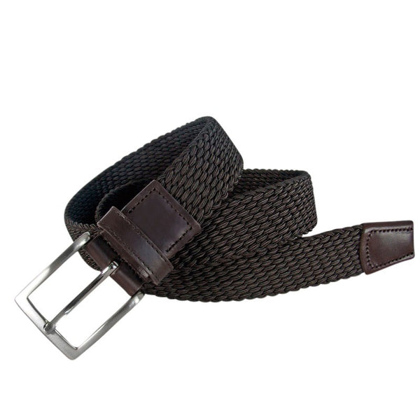 LEYVA two-tone braided leather belt for men