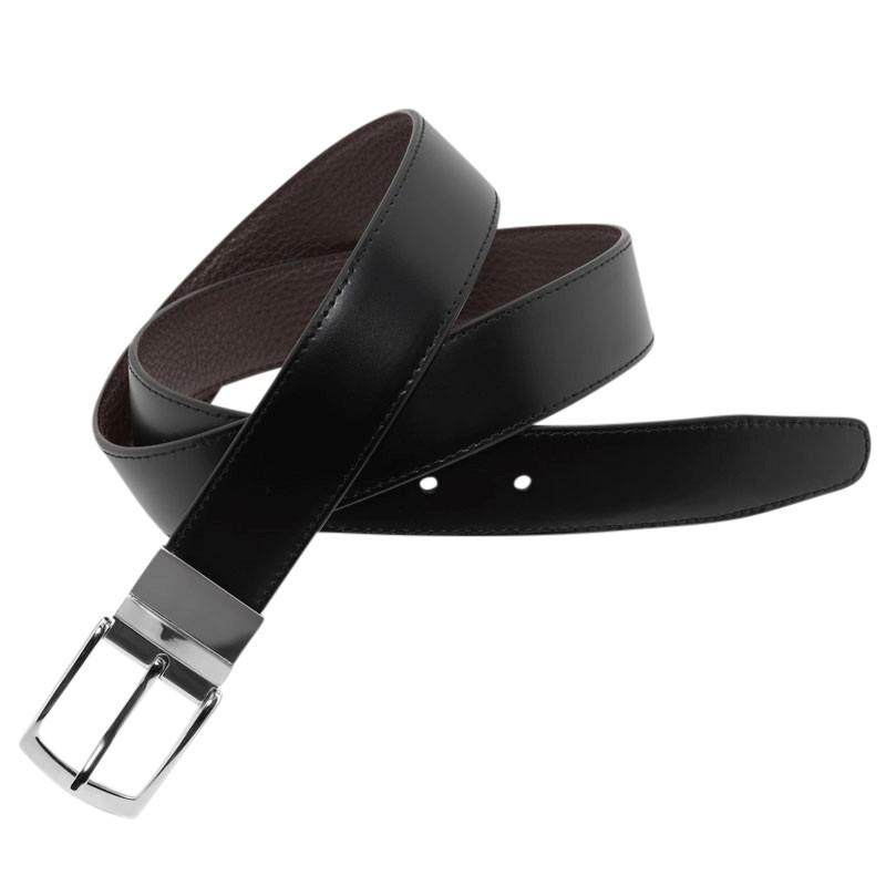 LEYVA Reversible Leather Men's Belt BLACK/BROWN