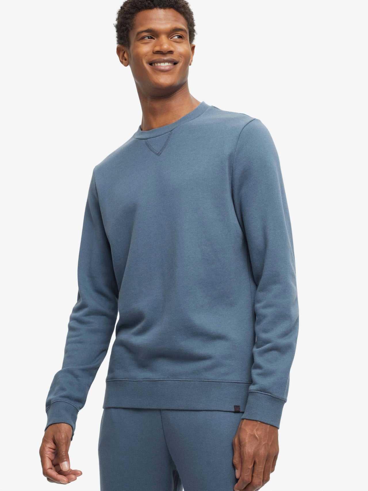 DEREK ROSE Quinn Cotton Modal Men's Sweatshirt BLUE