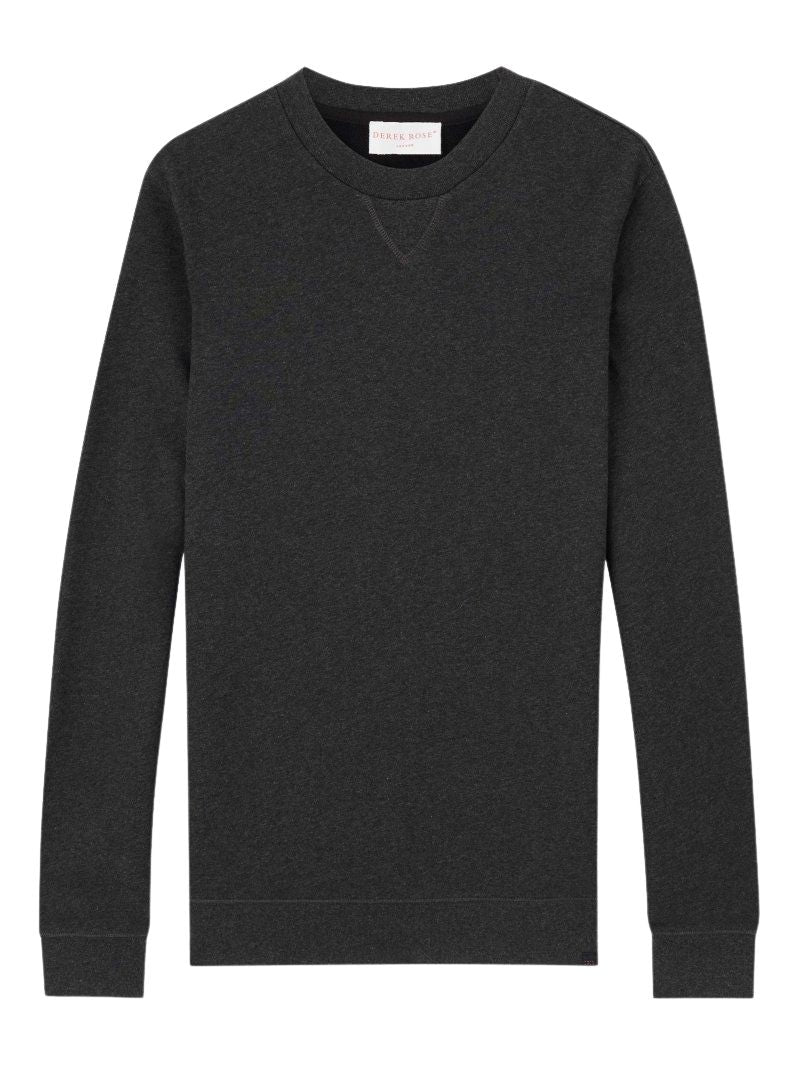 DEREK ROSE Quinn Cotton Modal Sweatshirt - CHARCOAL