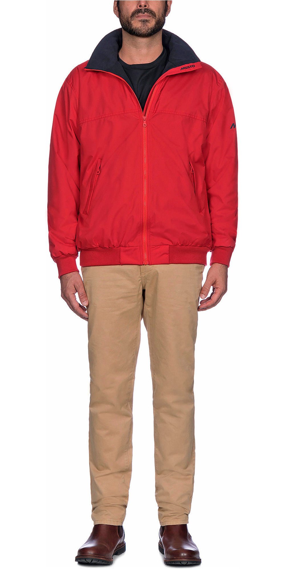 MUSTO MENS SNUG BLOUSON RED/NAVY (Online only*) - Henry Bucks