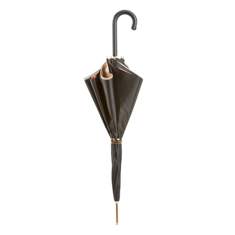 PASOTTI TARTAN LINED UMBRELLA BLACK (Online only)* - Henry Bucks